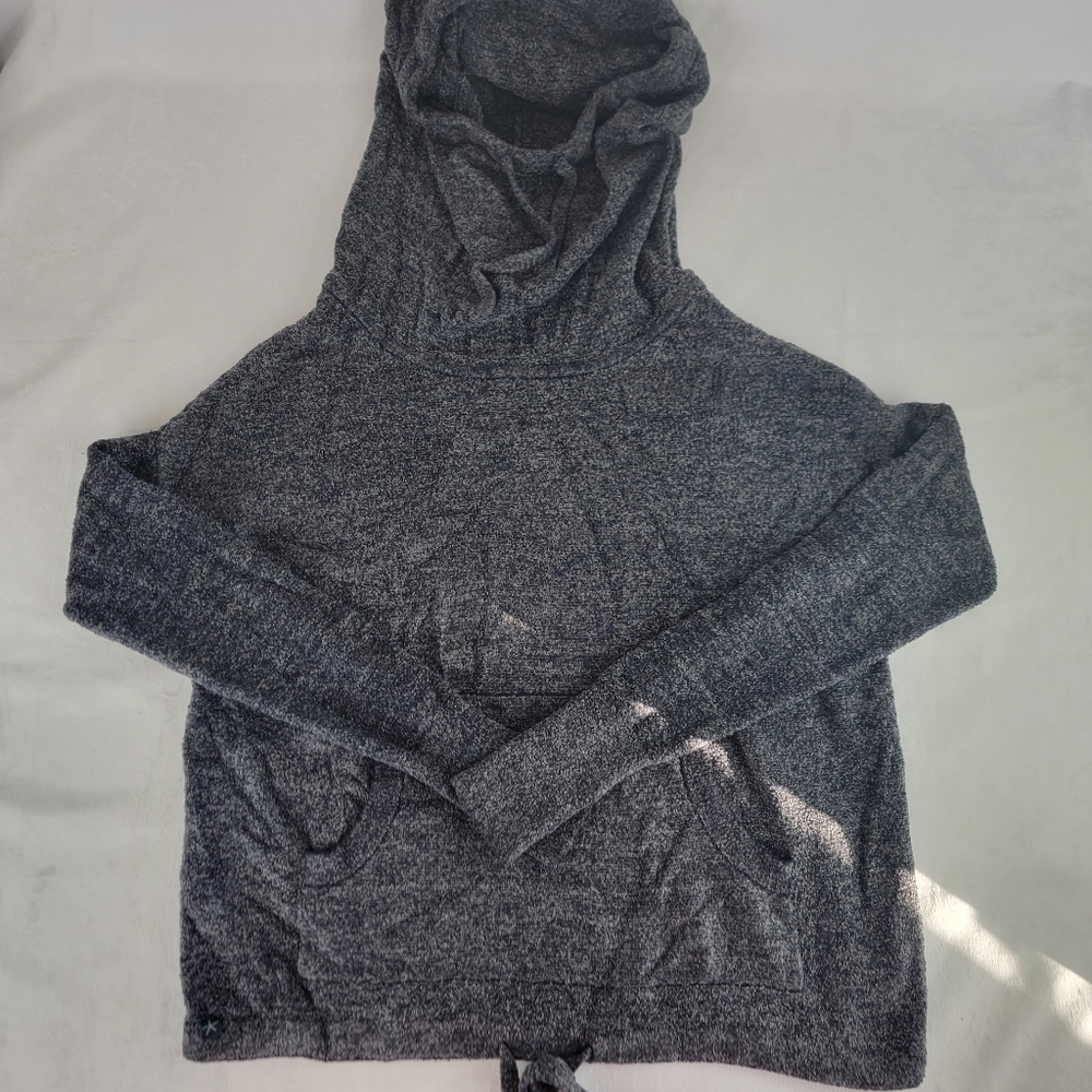 Barefoot Dreams CozyChic Lite Style Pebble Beach Pullover Gray 8 Hooded Soft 906